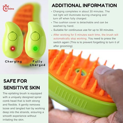 Cat Steam Brush for Shedding, Steamy Grooming Comb with Anti-Static Spray for Cats & Dogs, Gentle Defur Comb for Tangled & Loose Hair, Ergonomic Pet Mist Brush Design, Cepillo de Vapor para Gato Perro - Image 4