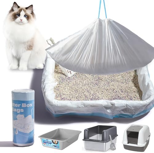 Jumbo Cat Litter Box Liner Bags for Standard Litter Boxes,10 count,36" x 18",Extra Thick and Scratch-resistant,Heavy Duty Cat Litter liners by PAWSHOLIC