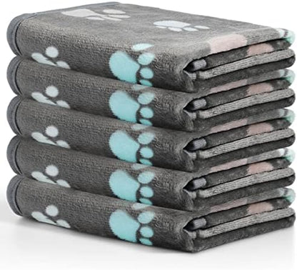 Tegeme 12 Pcs Puppy Blanket for Cat, 23 x 16 Inch, Dark Gray - Image 5