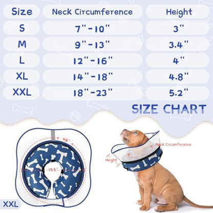 Supet Raised Inflatable Dog Cone Collar to Stop Licking, Soft Dog Cone Alternative After Surgery, Pet Neck Donut Collar for Small Medium Large Dogs - Image 6