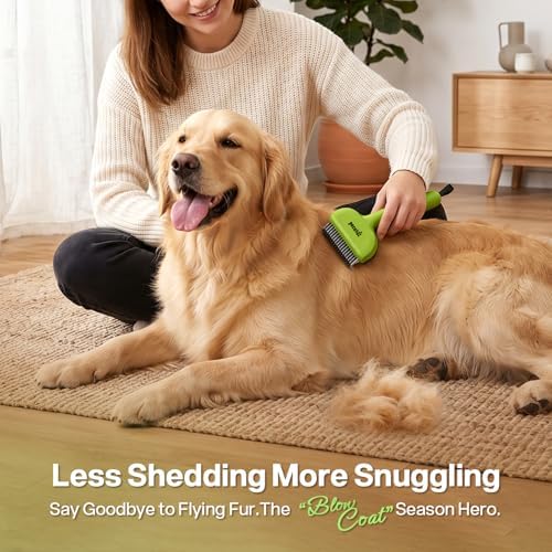 Pecute Self-Cleaning Undercoat Rake for Dogs Cats with Thick Double Coats - Image 3