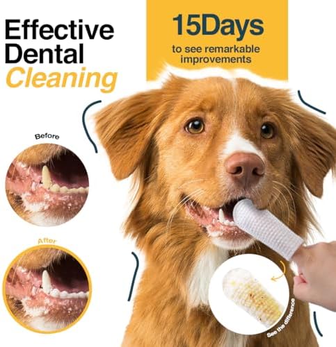 Pack of 90 Dog Teeth Cleaning Wipes - No-Rinse Dog Toothbrush & Effective Dog Dental Wipes (1.5 x 3.15 in) - Image 2