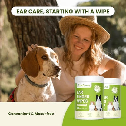 PawSono Dog Ear Wipes - 100 Count Dog Ear Cleaner Finger Wipes for Dogs & Cats, Pre-Moistened Ear Cleaning Wipes for Puppies, Kittens & Small Animals, Thick Pet Ear Wipes to Remove Wax, Dirt & Debris - Image 6