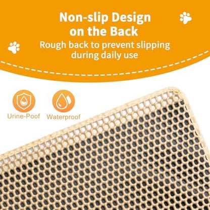 Extra Large Cat Litter Mats, XL 47"x28" Litter Trapping Mat for Cat,Litter Box Matt for indoor, 2 Layer Catcher Rug,Waterproof Urine Proof,Clean Easily,Non-Slip - Image 4