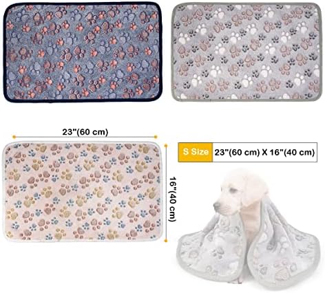 Dono 1 Pack 3 Dog Blankets, Soft Fluffy Fleece Pet Blanket Warm Sleep Mat Paw Print Design Puppy Kitten Throw Blankets Doggy Blanket for Dogs - Image 3