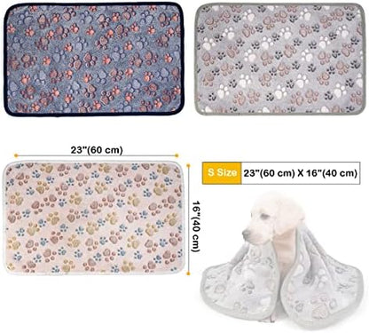 Dono 1 Pack 3 Dog Blankets, Soft Fluffy Fleece Pet Blanket Warm Sleep Mat Paw Print Design Puppy Kitten Throw Blankets Doggy Blanket for Dogs - Image 3