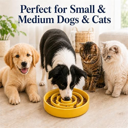 Ceramic Slow Feeder Dog Bowl, 1.5 Cup Puzzle Dish for Small Medium Dogs - Image 3