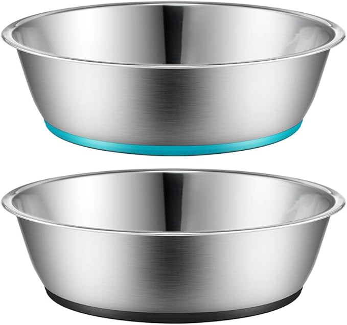 PEGGY11 Lightweight Stainless Steel Cat Bowls - 1.8 Cup, 2 Pack