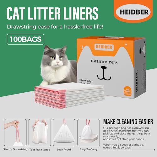 Drawstring Cat Litter Box Liners 100 Pack-Robot Litter Liner Bags for Robot 3 and 4 Cleanpethome/PETKIT PuraX PuraMax Self-cleaning Cat Litter Box Bag Heavy Duty Litter Box Robot Waste Bags - Image 3