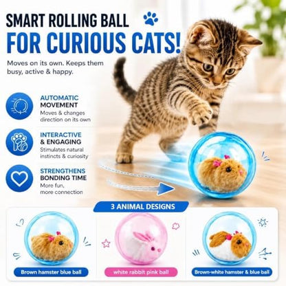 Self-Rolling Interactive Cat Ball 360° Automatic Moving Pet Toy2026 New Self-Rolling Interactive Cat Ball Realistic Animal Automatic Moving Rolling - Image 4