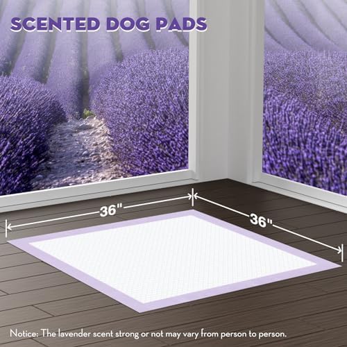 CROCI Puppy Pads with Adhesive Tabs Leak Proof Lavender Scent 36x36in 30Ct - Image 2