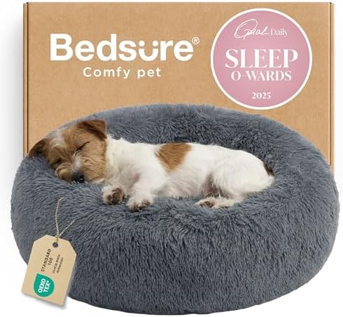 Bedsure Calming Small Medium Dog Bed Donut Washable Puppy Bed,27ins by BEDSURE