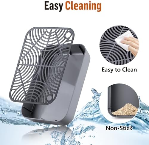 Cat Litter Box Step Non-Slip Cat Step with Filter Function, Dark Grey - Image 5