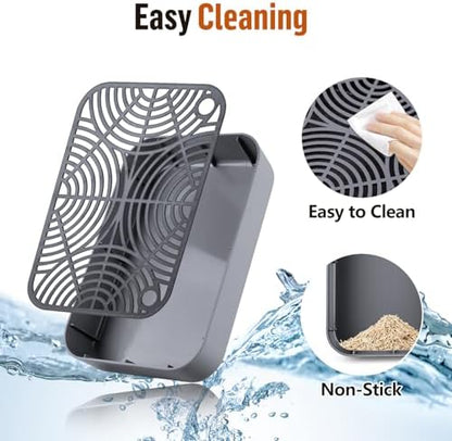 Cat Litter Box Step Non-Slip Cat Step with Filter Function, Dark Grey - Image 5