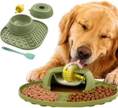Slow Feeder Dog Bowls, Lick Mat & Interactive Rolling Ball, Dishwasher Safe by XZSNLYZ