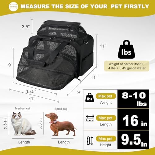 pidipiti 17x11x11 Soft-Sided pet Carrier,for 1 Small Dog or Medium cat - Image 3