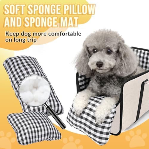 SlowTon Console Dog Car Seat, Dog Booster Seat for Small Dogs Under 11lbs - Image 5