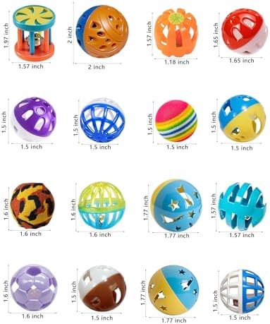 26-Pack Cat Ball Toys with Bells – Assorted Colors - Image 2