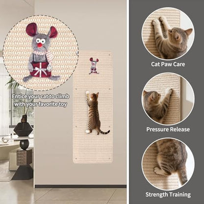 FHTONGE 39.4x15.8 Thickened Cat Wall Climbing Carpet with 16 Fixed Nails - Image 6