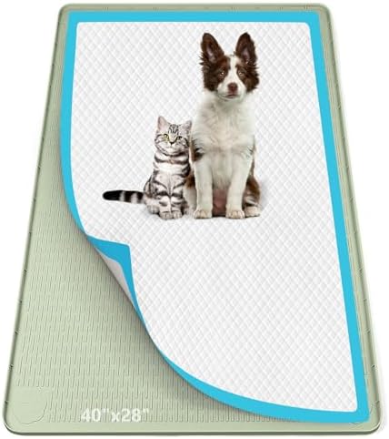 Pee Pad Holder for Dogs 40''x28'' Silicone Puppy Pee Pad Tray, Green by Bartuke