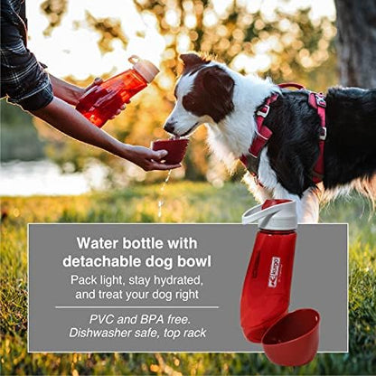 Kurgo Gourd (TM) Travel Dog Water Bottle & Dog Water Dispenser, Barn Red - Image 2