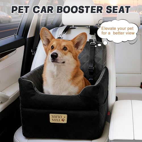 Dog Car Seat for Small Dogs & Cats Up to 30 lbs | Elevated Pet Booster with Washable Cover, Safety Straps, Storage Pocket – Fits Cars, Trucks, SUVs, Front/Back Seat - Image 7