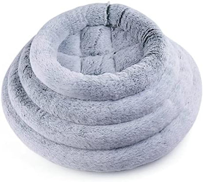 SHENGOCASE 18“ Fluffy Faux Fur Cat Tree Tower Replacement Bed Cushion Pillow with Hook Tapes, Round Donut Cuddler Cat Dog Bed for Desk Table - Image 7