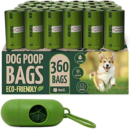 Reli. Poop Bags Rolls | Dog Poop Bags for Dogs (360 Count) by Reli