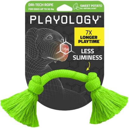 Playology Tug Rope Dog Toys for Medium Dogs - Medium, Sweet Potato Scent by Playology