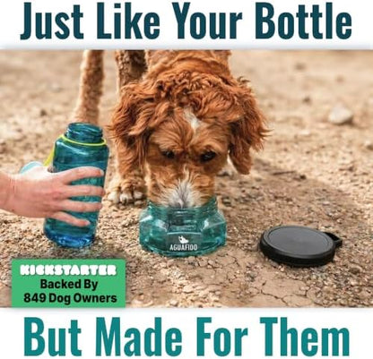 Dog Water Bottle, 27 oz Portable Dog Bowl with Leakproof Lid, Teal - Image 2