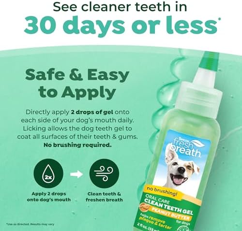 TropiClean Fresh Breath for Dogs | No Brush Dental Gel for Dogs Peanut Butter Flavor | Dog Toothpaste for Plaque, Tartar & Stinky Breath | Made in The USA | 2 oz. - Image 3