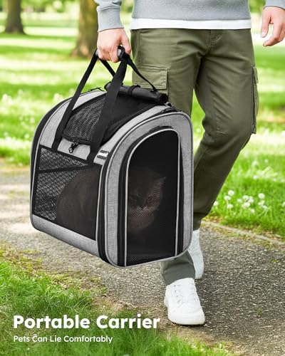 Pecute Cat Backpack with Widened Interior Space, Upgraded Dog Backpack Carrier with Various Ways to Carry, Pet Backpack with Breathable Mesh, Pet Travel Carrier with Soft Padded, Reinforced Support - Image 4
