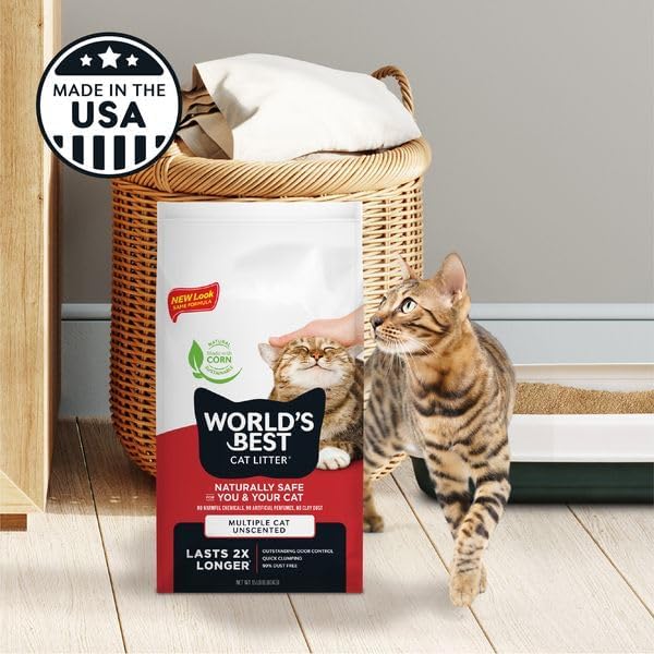 World's Best Cat Litter, Multiple Cat, Unscented, Lasts 2X Longer, 8 lb Bag - Image 5