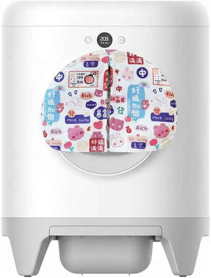 Curtain for Self Cleaning Cat Litter Box,Reduces Cat Litter Bounce, Stops Odors from The Litter Box Self Cleaning (Red)