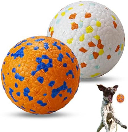 Dog Ball Toys Dog Tennis Ball for Aggressive Chewers Indestructible Bouncy Lightweight Water Toy Fetch Ball for Large Medium and Small Dog by POUPUA