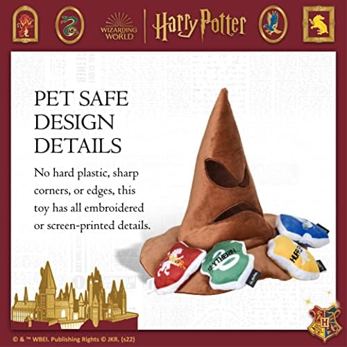 Harry Potter Sorting Hat Plush Burrow Dog Toy with Crinkle, 10 Inch - Image 4