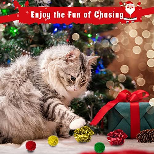 Cat Christmas Stocking, 10 Pack Christmas Cat Toys for Indoor Cats, Includes Catnip Toys, Balls and Feather Toys, Great Value - Image 4