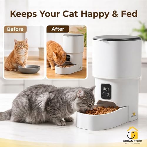 Automatic Pet Feeder for Cats & Dogs – 4L Button Type Programmable Timed Food Dispenser with Portion Control, Battery Backup, and Secure Locking Lid for Healthy Pet Routines - Image 3