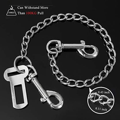 Stainless Steel No Chew Dog Car Seatbelt Pet Vehicle Safety Restraint Cable - Image 3