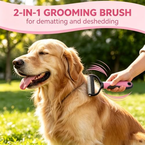 Deshedding Dog Brush for Shedding & Cat Undercoat Rake Pet Grooming Indoor - Image 5