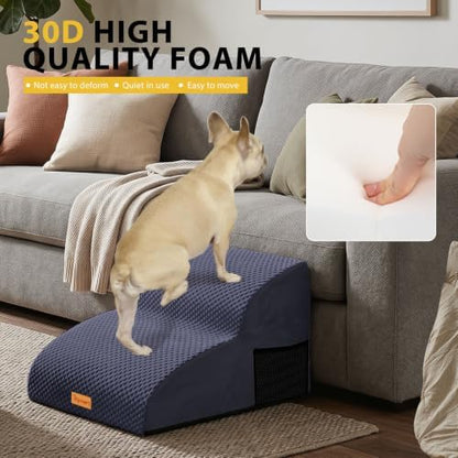 2-Step Dog Stairs for Small Dogs, Non-Slip Foam Pet Steps for Low Couch Bed - Image 6