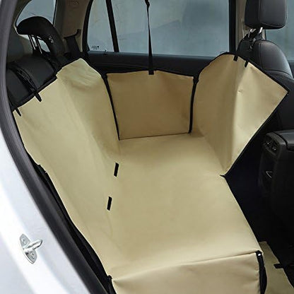 Dog Car Seat Cover - Heavy Duty Dog Hammock with Side Flaps - Waterproof/Scratch Proof/Nonslip Padded Pet Seat Cover - Universal fits All Cars