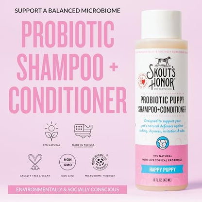 SKOUT'S HONOR Probiotic Puppy Shampoo and Conditioner - HP, 16 oz, 2-Pack - Image 2