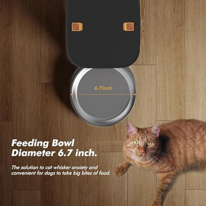 Automatic Dog Feeder - 8L/34 Cups Large Capacity Automatic Cat Food Dispenser with LCD Screen, Large Food Tray, Battery Operated, Timed Cat Feeder, Up to 50 Portions 6 Meals Per Day, Keeps Fresh - Image 6