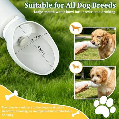 2 in 1 Foldable Dog Water Bottle, Leakproof Portable Pet Dispenser, Grey - Image 3