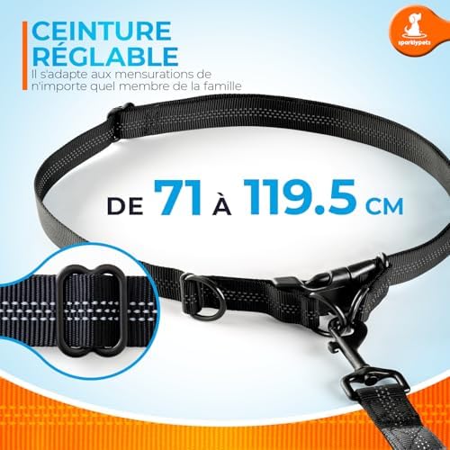 SparklyPets - Hands Free Dog Leash with Reflective Stitches - Waist Leash for Dog Walking, Hiking, Training, Jogging, Canicross, Running - for Medium & Large Breeds - Image 5