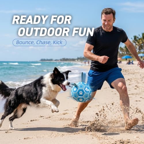 QDAN Dog Balls, 6 Inch Soccer Ball with Straps for Dogs, Outdoor Dog Toys - Image 5