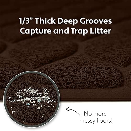 MIGHTY MONKEY Waterproof Cat Litter Box Mat, BPA Free, 24x17 Chocolate - Image 2