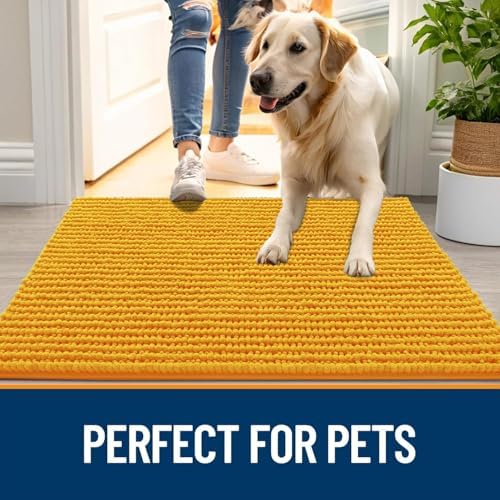 OLANLY Dog Door Mat for Muddy Paws 36x24, Extra Absorbent Chenille Mud Mat - Image 6