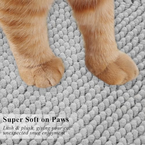 VIVAGLORY Cat Litter Mat Softgrip Litter Trapping Mat, 35"× 25", Grey - Image 3